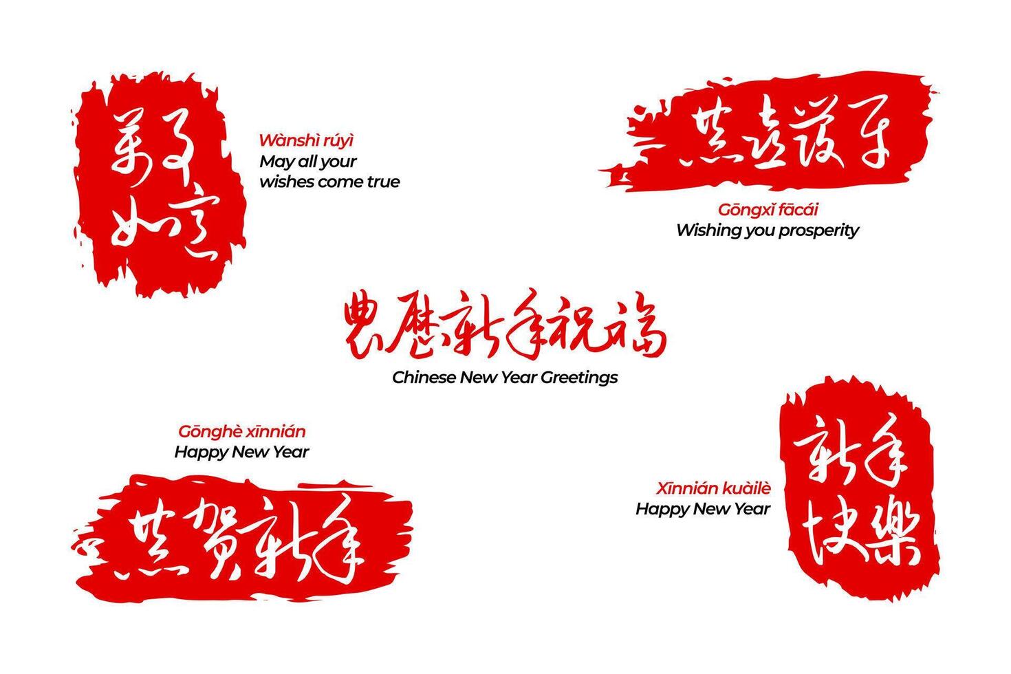 Festive Chinese New Year greeting design vector