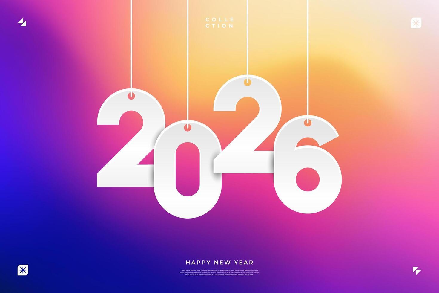 2026 Happy New Year Colorful Gradient Background Design vector