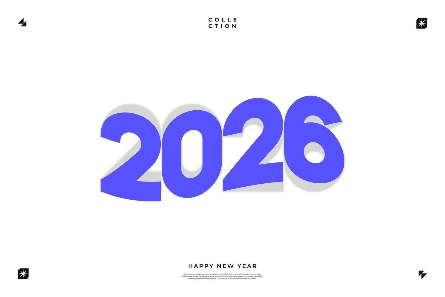 2026 Happy New Year Design Modern Blue Number Illustration vector