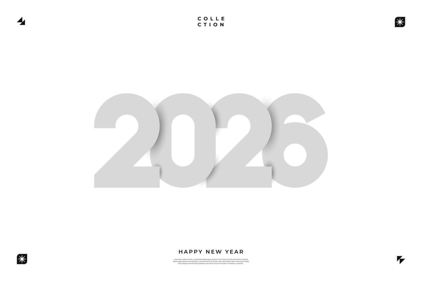 2026 Happy New Year Modern Minimalist Design vector
