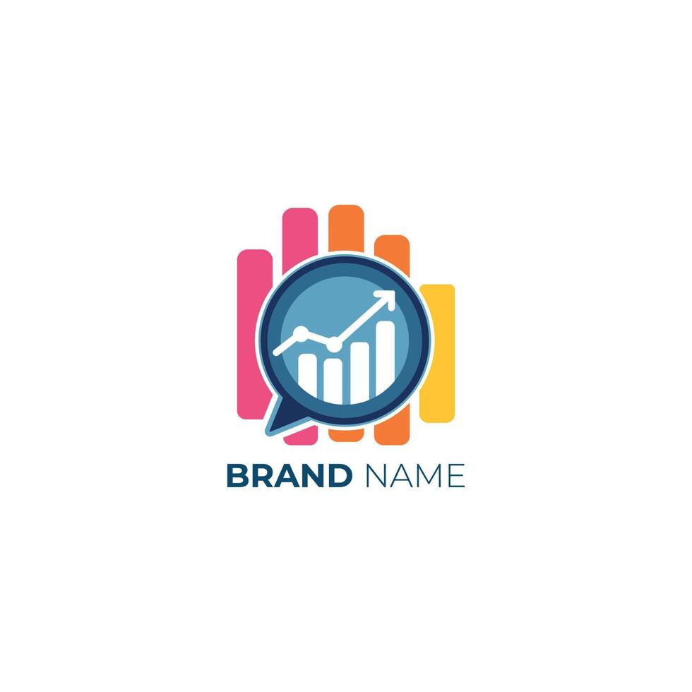 Modern Trendy Analytics and Business Strategy Growth Chart Logo Design vector