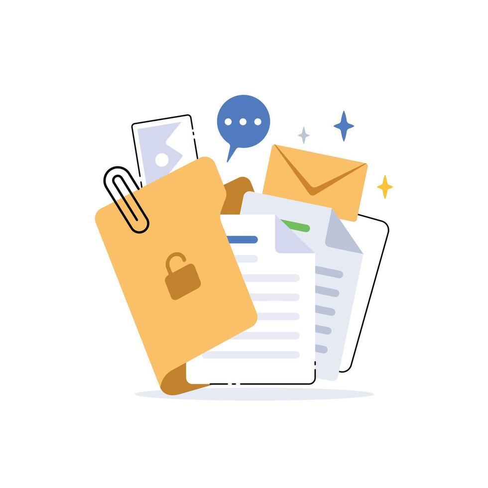 Document folder for management multimedia file, document work on project plan vector