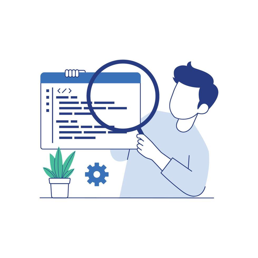 software engineer inspected the source code for any errors vector