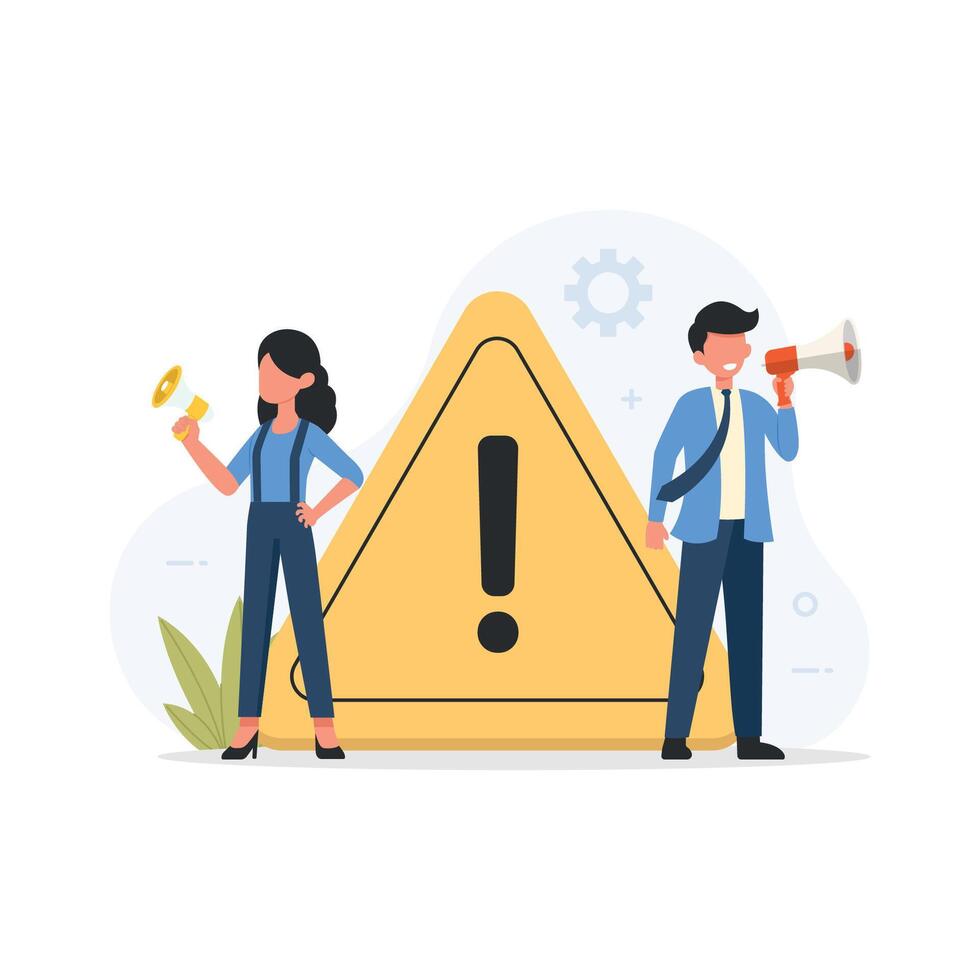 Important announcement, attention or warning information, alert and beware concept illustration vector