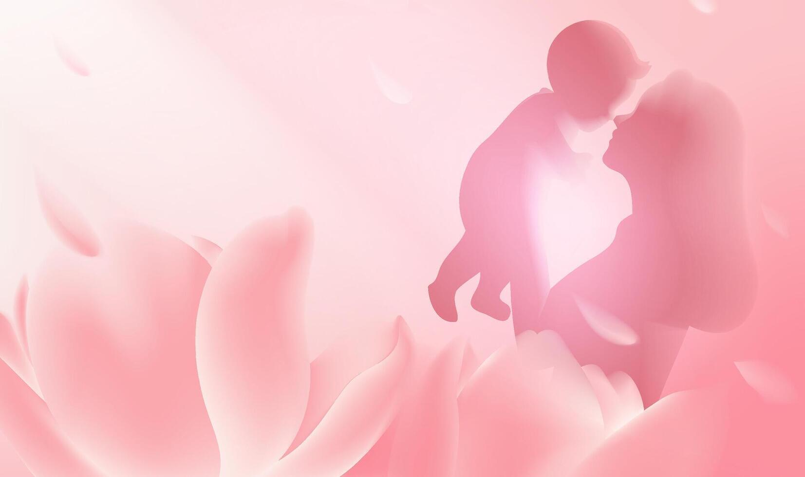 Mother's Day horizontal illustration mother holding child with tulips in the foreground vector