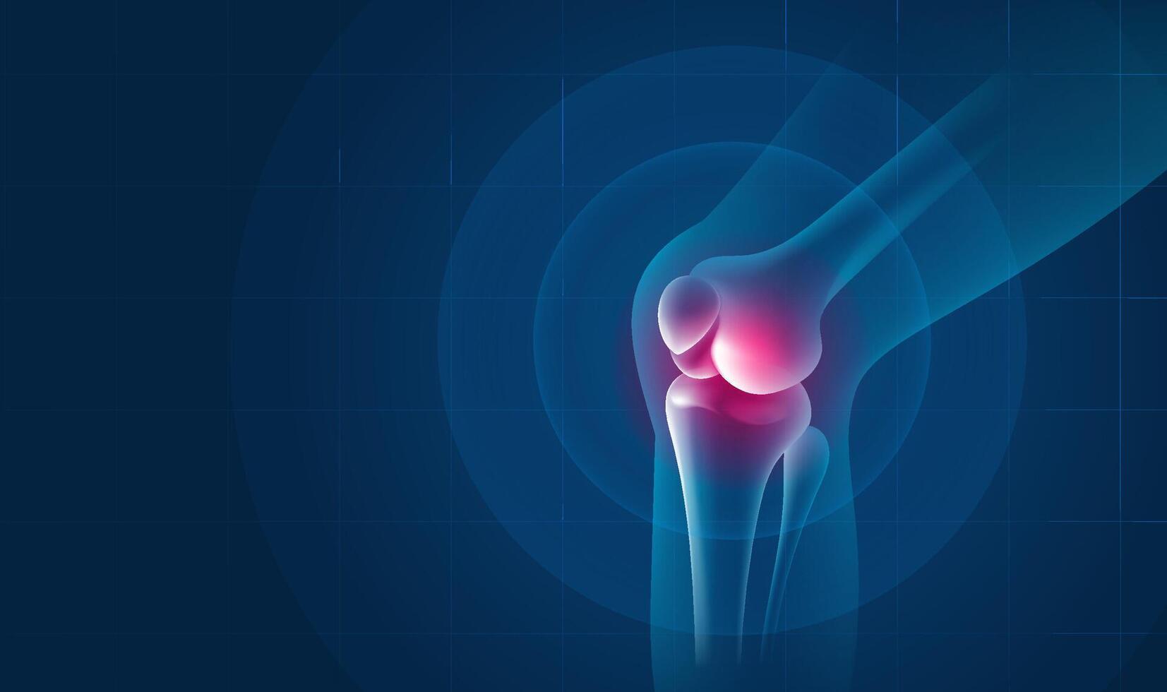 Medical health horizontal illustration human knee highlight reminder vector