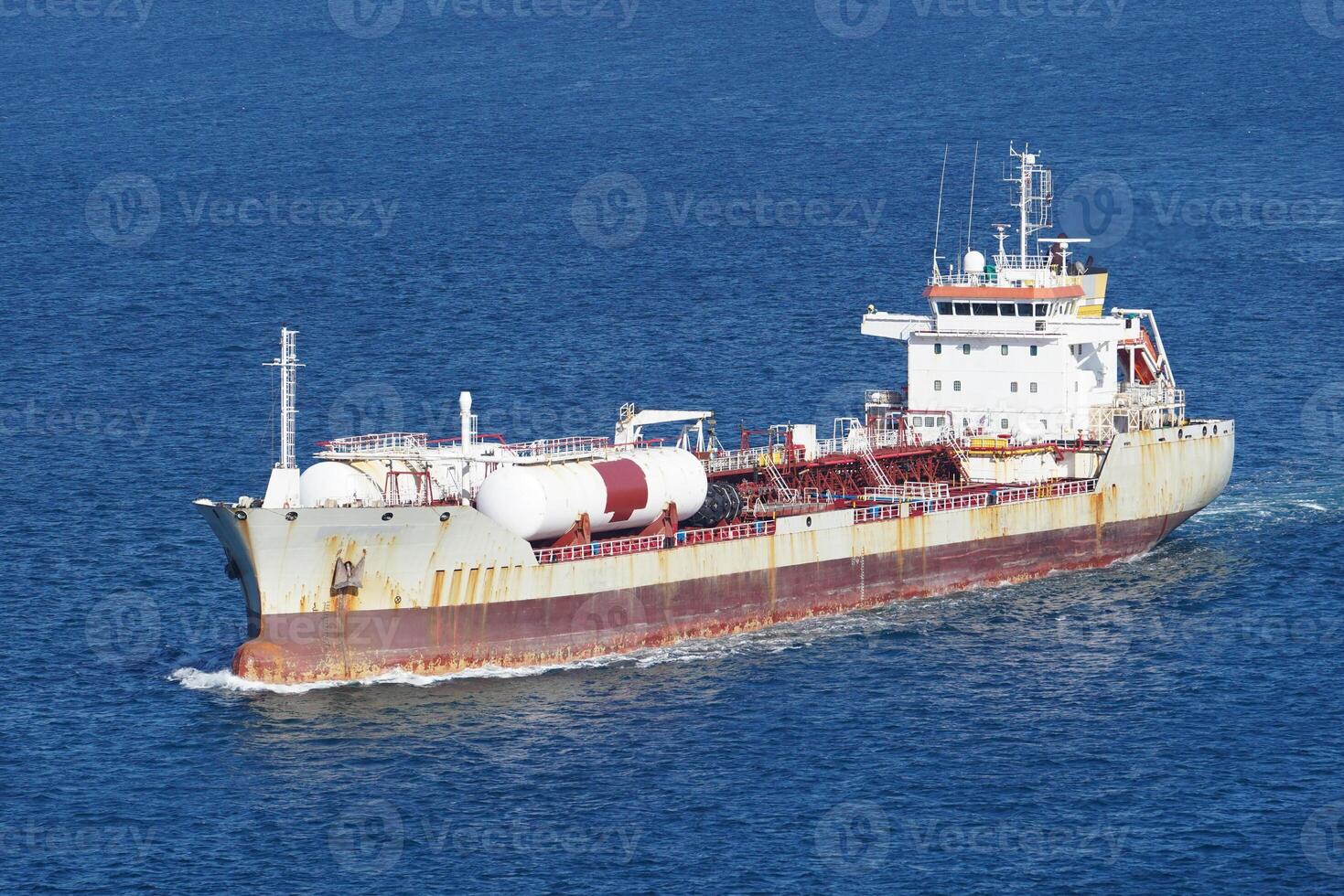 Aerial view of a Big Tanker Ship photo