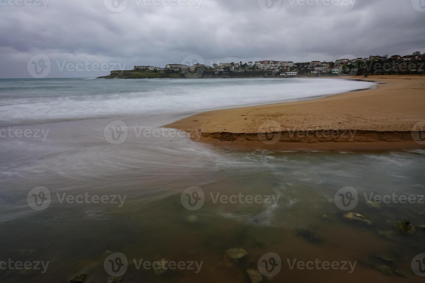 Stormy day in Black Sea coast of Istanbul Turkiye photo