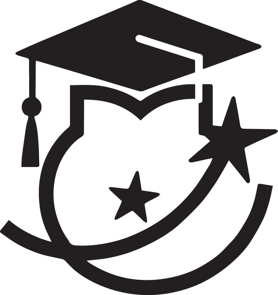 Flat Education Icon Collection Silhouette Style Learning Symbols vector