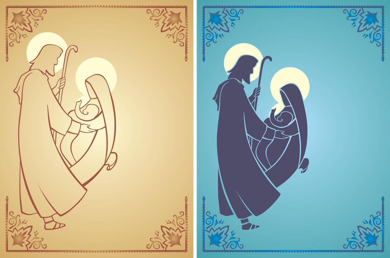Holy Family Illustration, in different variations vector