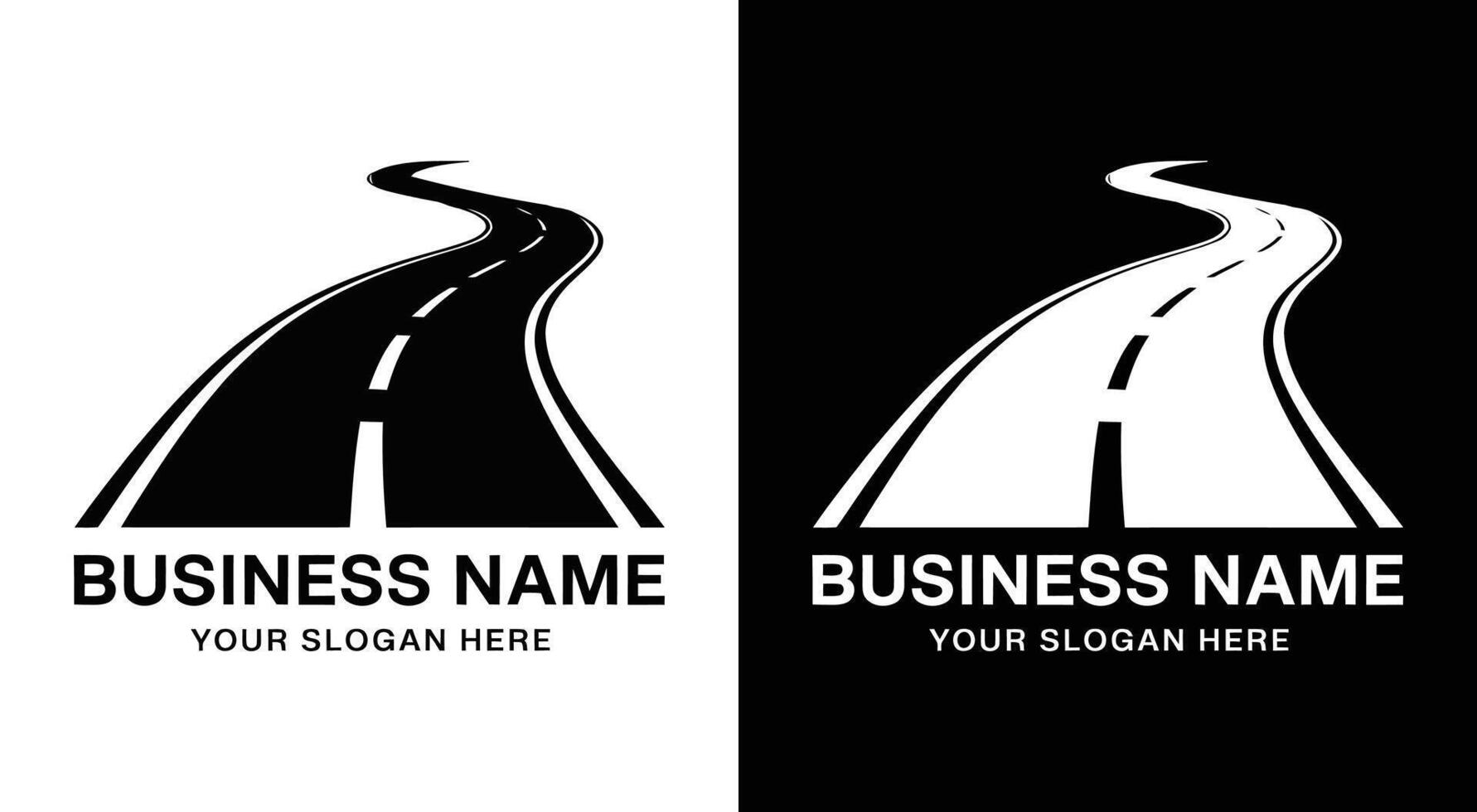 Road Junction Logo Bold Black Travel for Logistics Firms vector