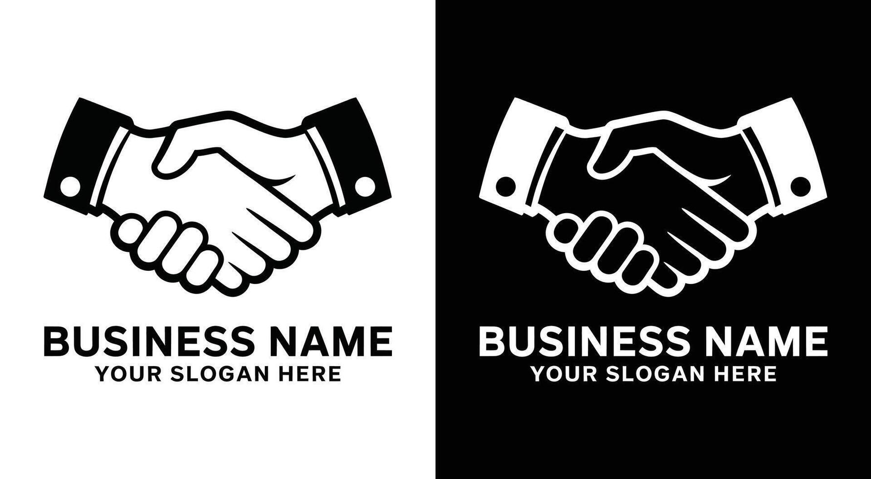Handshake Logo Bold Black Connection for Business Partnerships vector