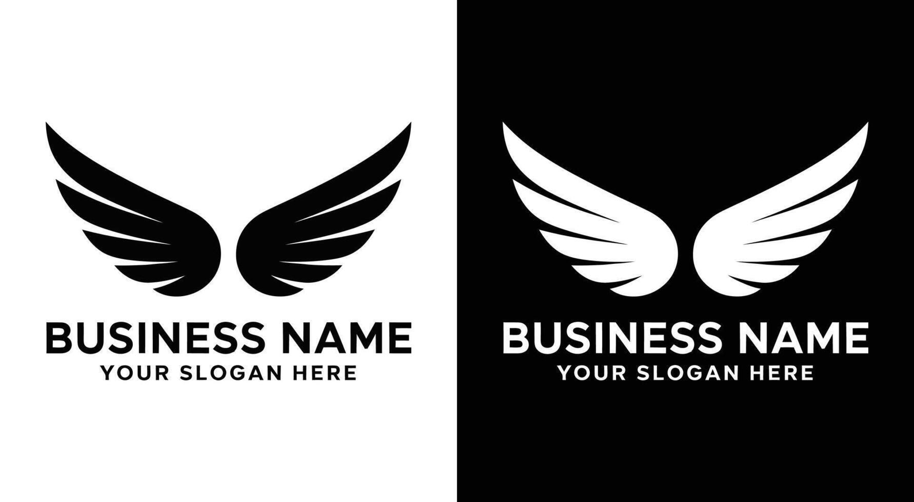 Wing Base Logo Bold Black Freedom for Creative Agencies vector