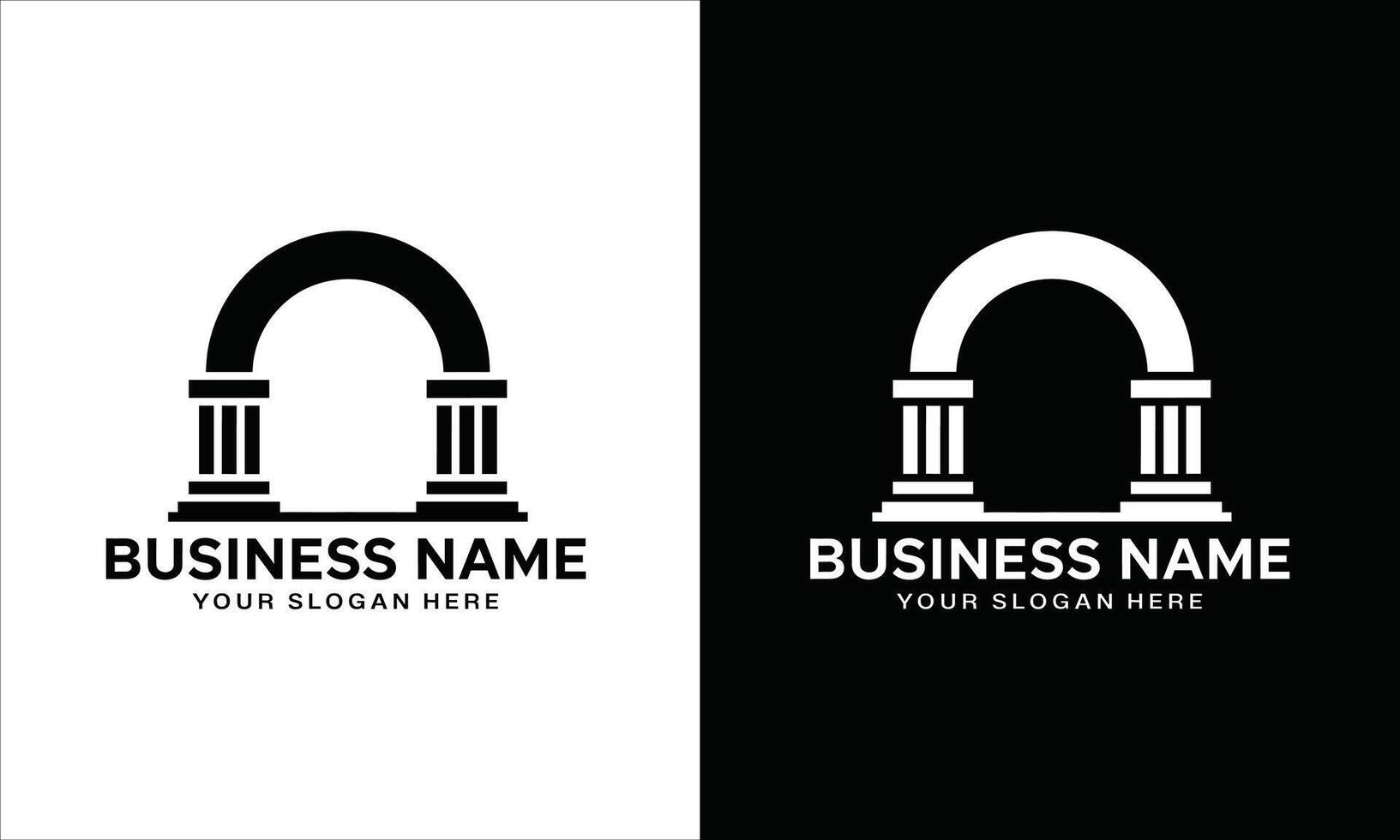 Arch and Pillar Logo Bold Black Strength for Builders vector