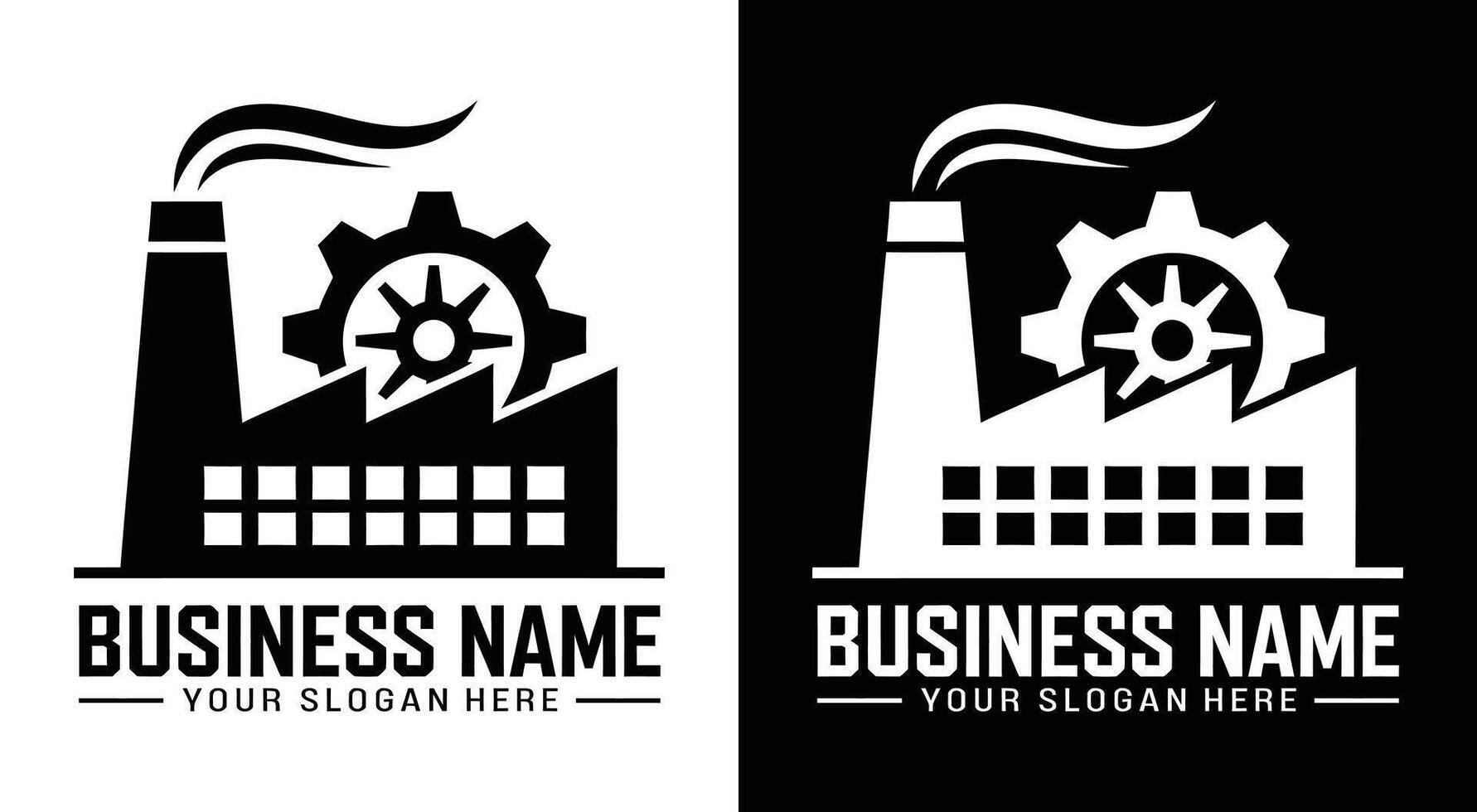 Factory Cog Logo Bold Black Production for Manufacturing vector