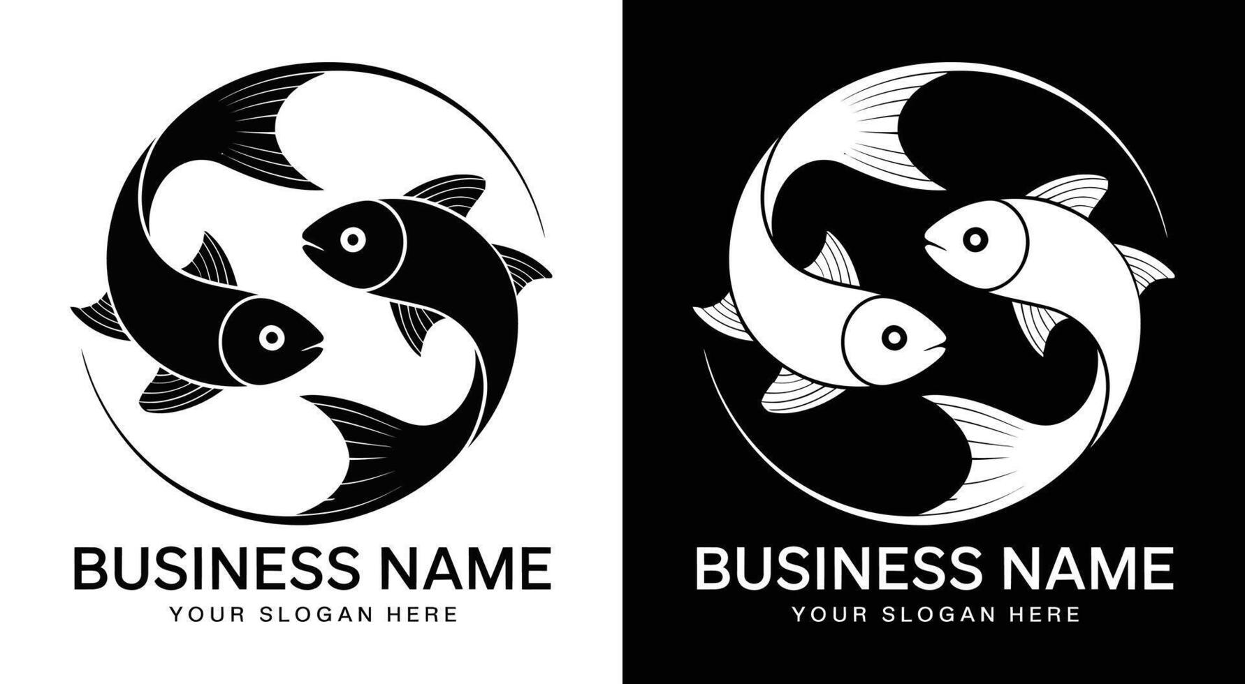 Fish Tail Logo Bold Black Eco Design for Seafood Businesses vector