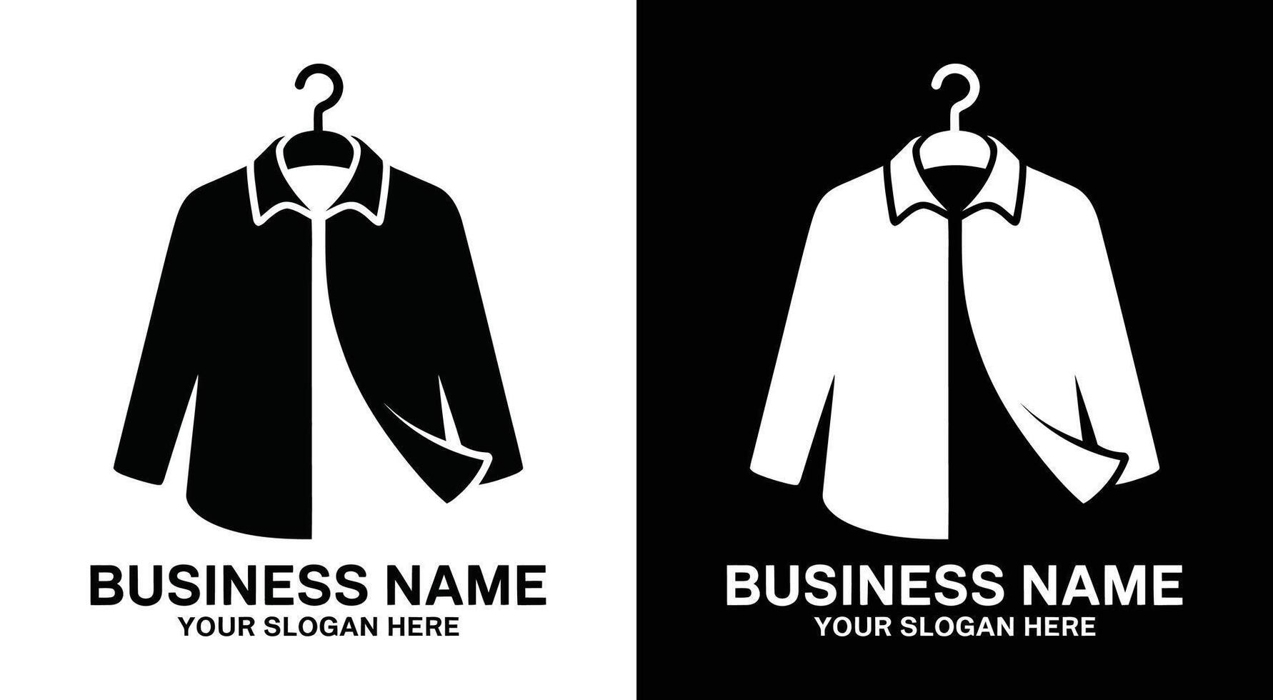 Shirt and Hanger Logo Bold Black Care for Laundry Services vector