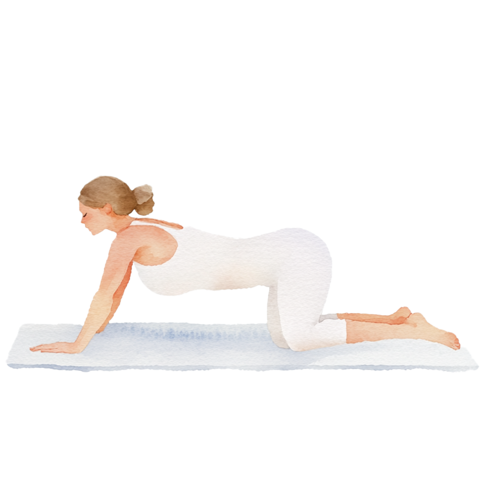 A woman is doing a yoga pose on a mat png