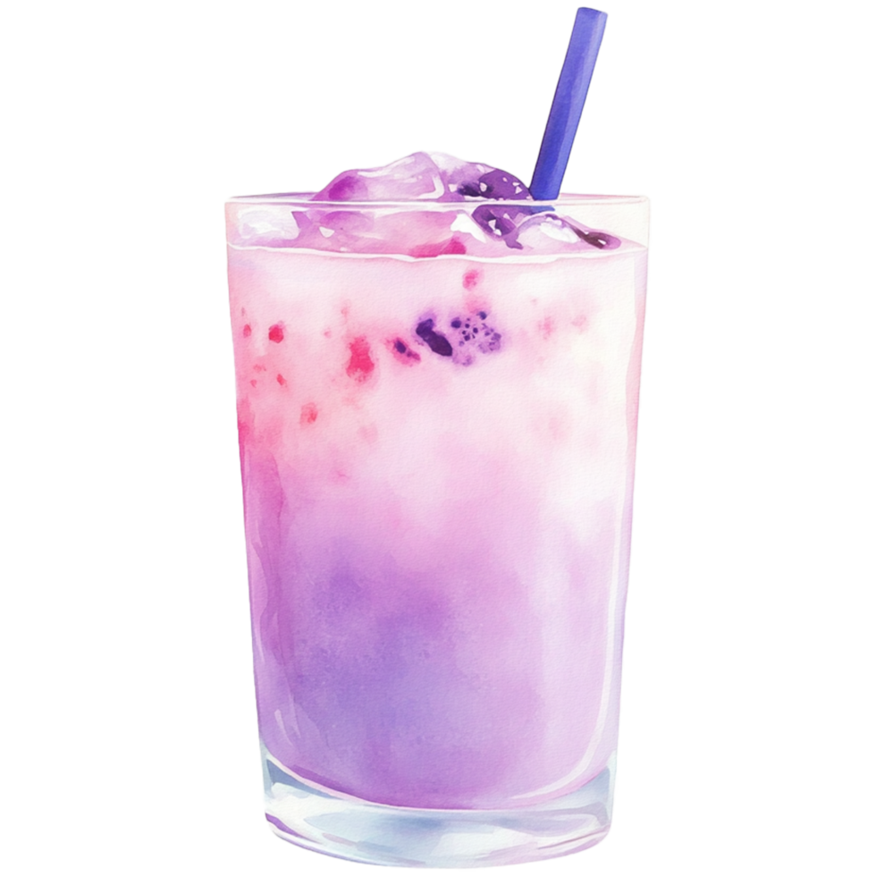 A purple drink with a blue straw png