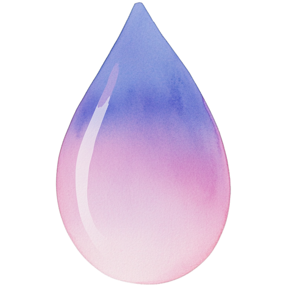 A water drop with a pink and blue color png