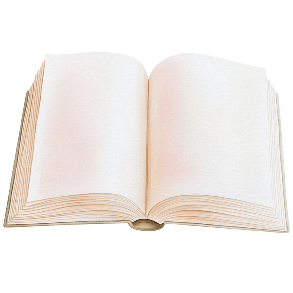 An open book with a blank page png