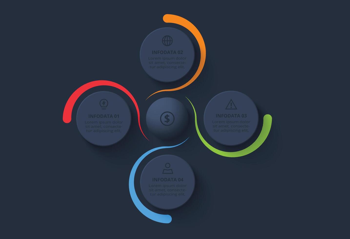 Business data visualization. Creative concept for infographic with 4 steps vector