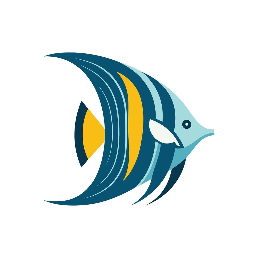Vibrant Tropical Angelfish Illustration Perfect for Aquarium Enthusiasts and Marine Decor Creators vector