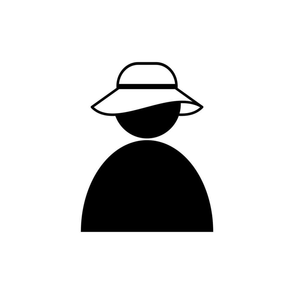 Person with summer hat icon vector