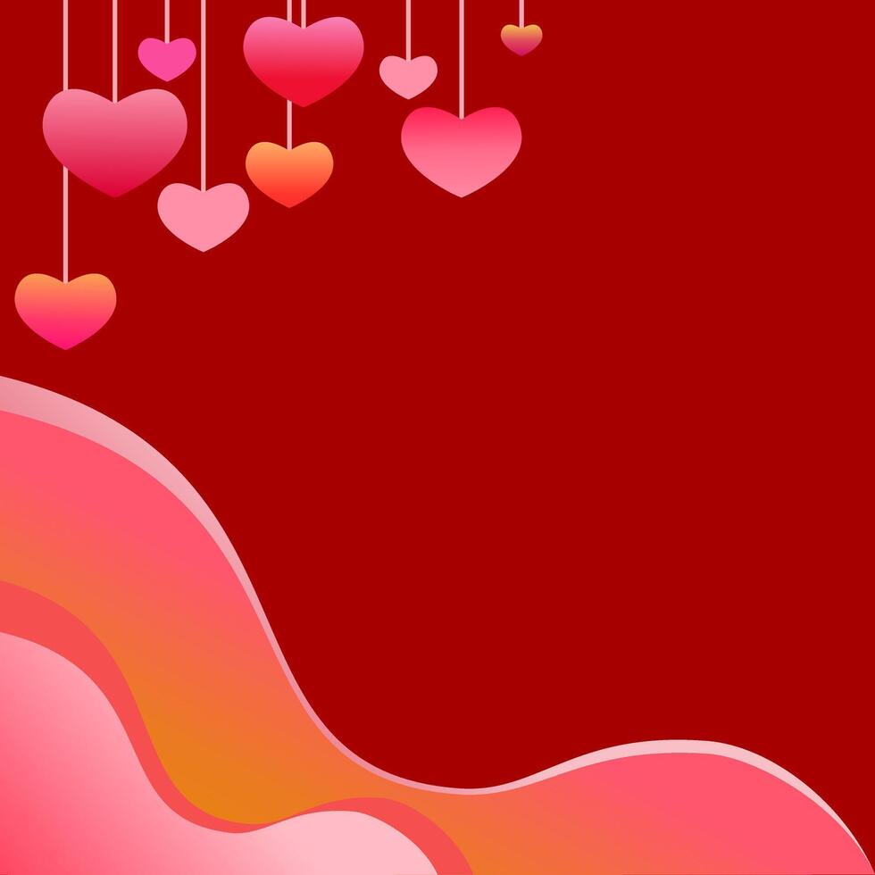 Valentines day maroon background with hearts vector