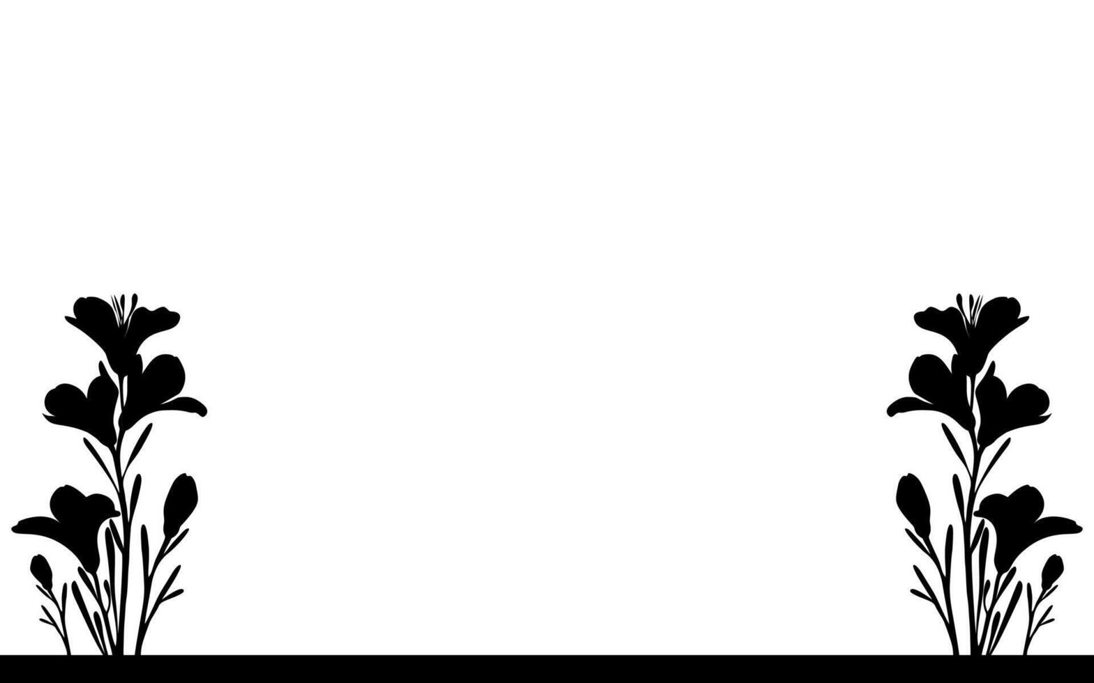 Flowers silhouette on white background vector