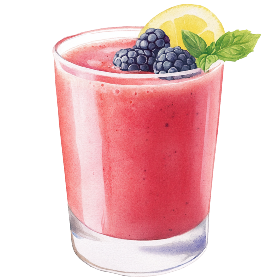 A smoothie with blackberries and lemon png