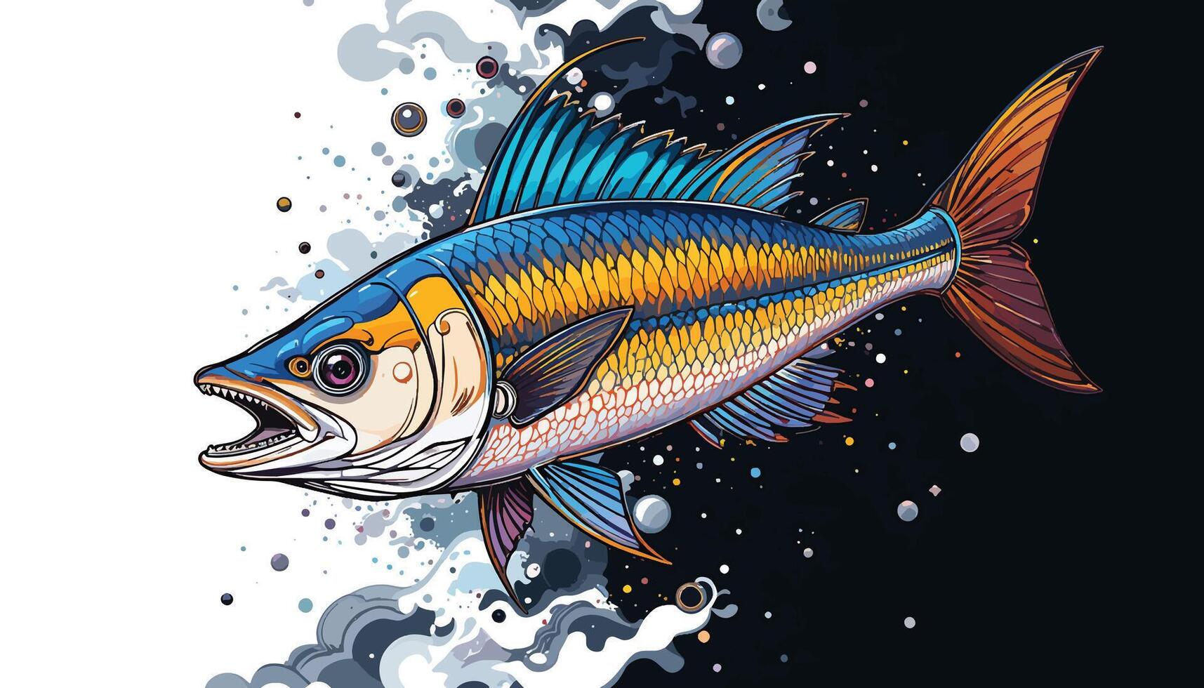fish line art stock photos vector