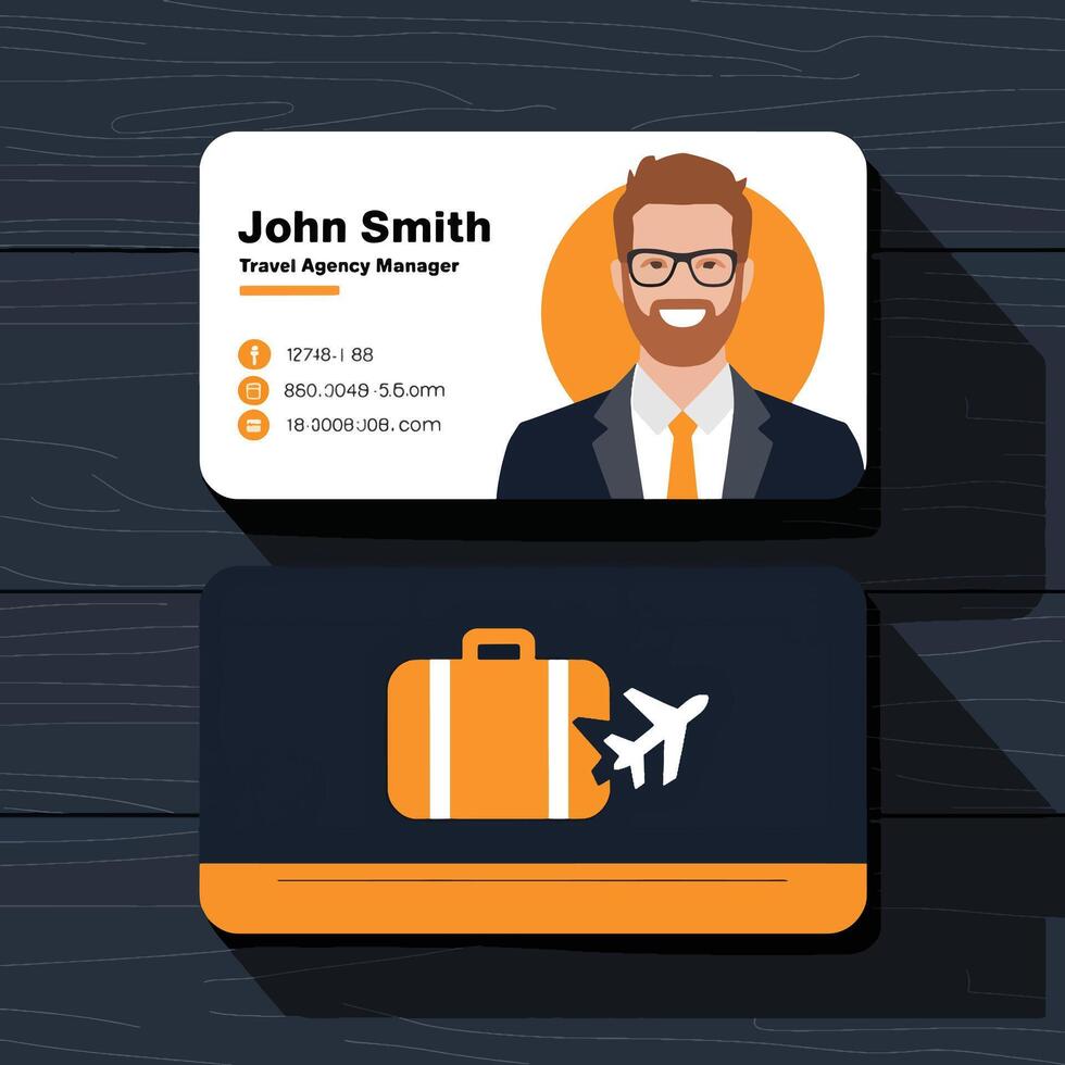 travel business manager card vector