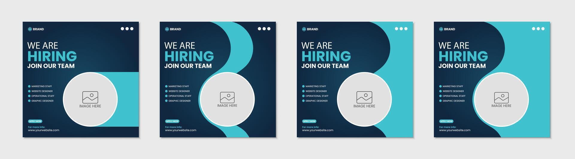 We are hiring job vacancy Social Media Post Or Instagram Promotional Social Media Square Banner And Square Flyer Template. vector