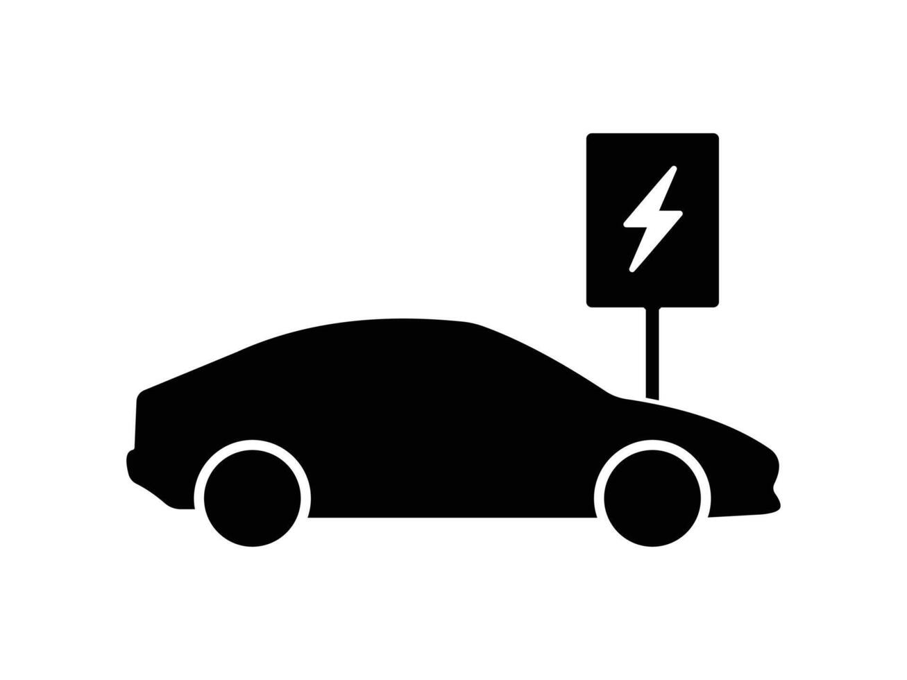 Sleek electric car charging perfect for modern eco-friendly projects vector
