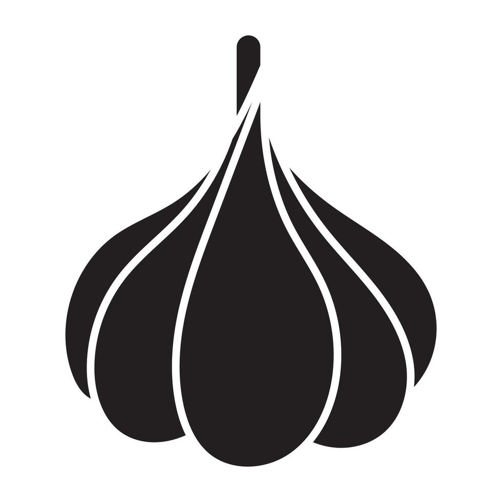 Black icon of garlic bulb for culinary use vector