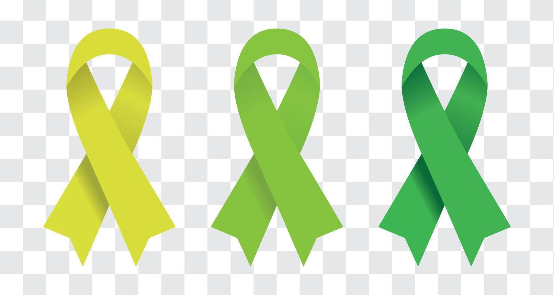 Set of green ribbon colors design vector