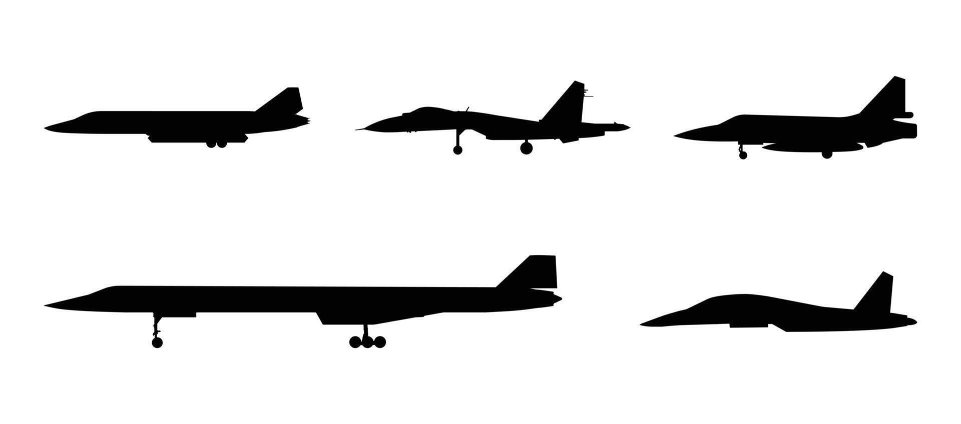 Jet Plane Silhouette Side View Design vector