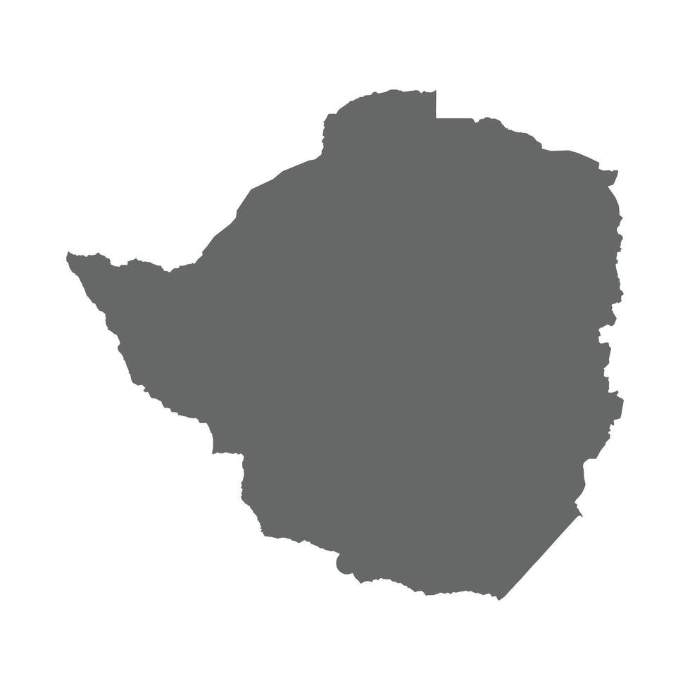 Zimbabwe Grey Map Outline vector