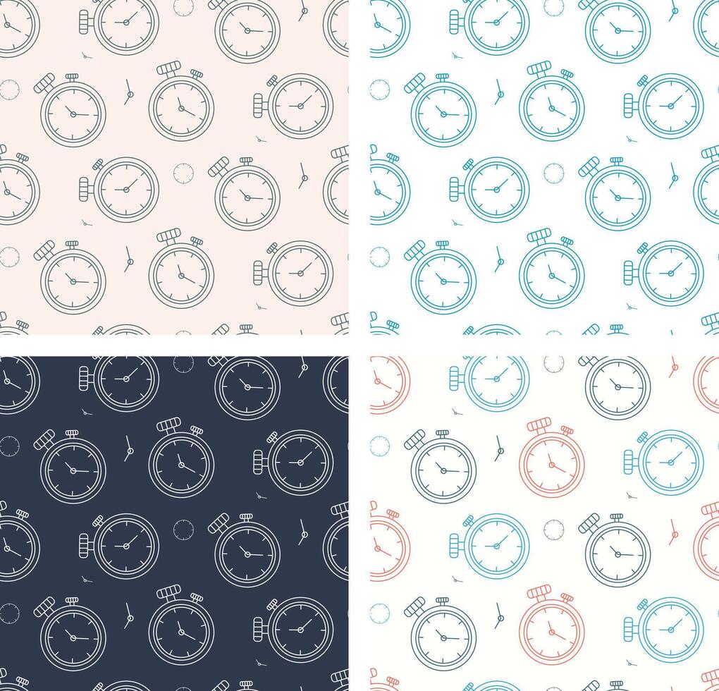 Creative stopwatch pattern design for time management vector