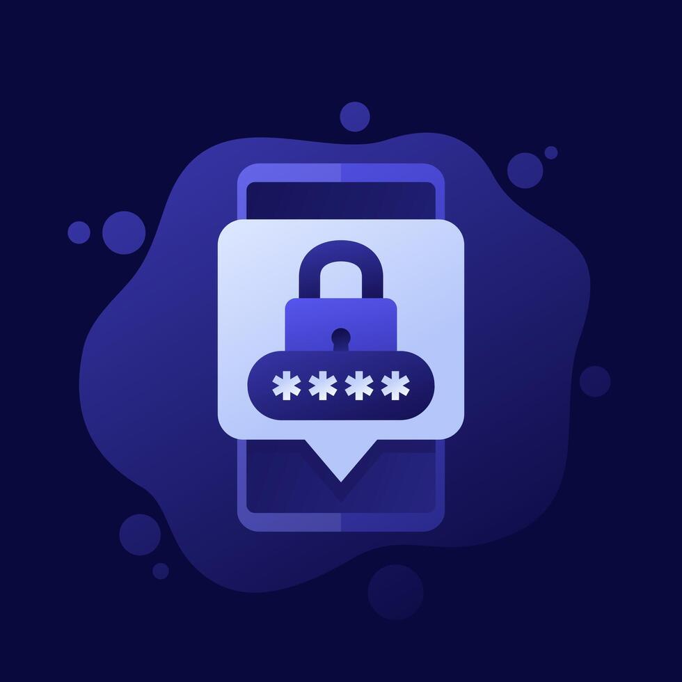 password access icon with a mobile phone, design vector