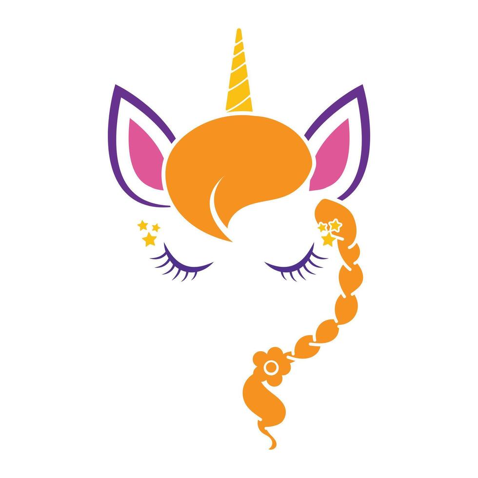 Detailed unicorn head illustration with graceful features vector