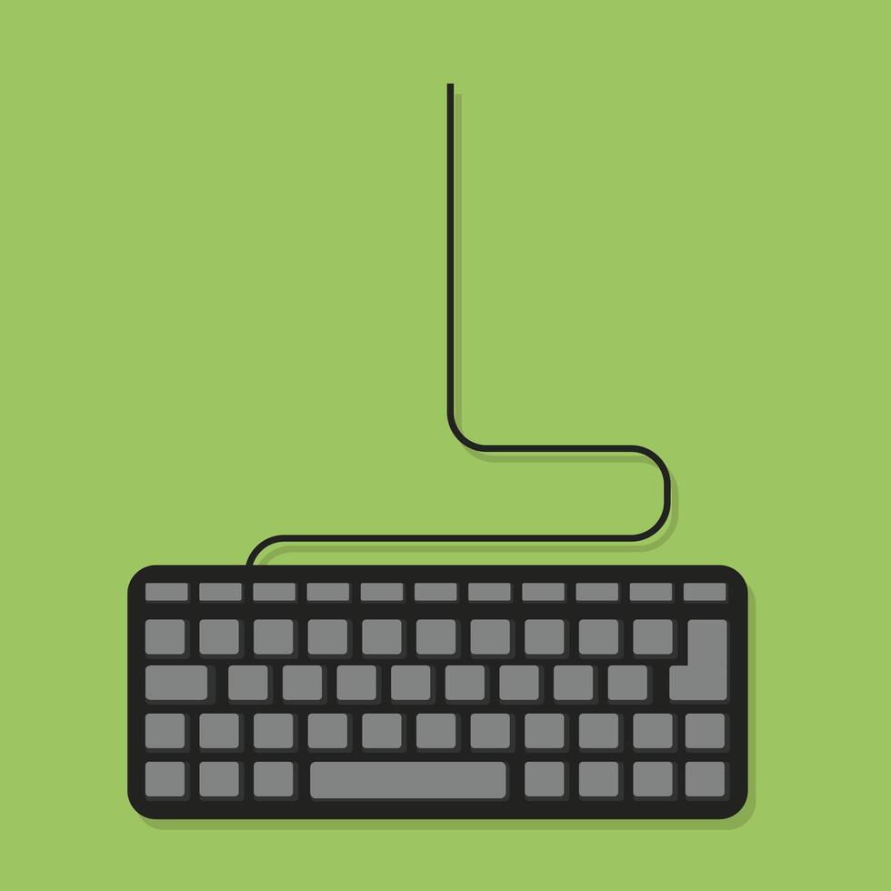 Flat design of computer keyboard viewed from top vector