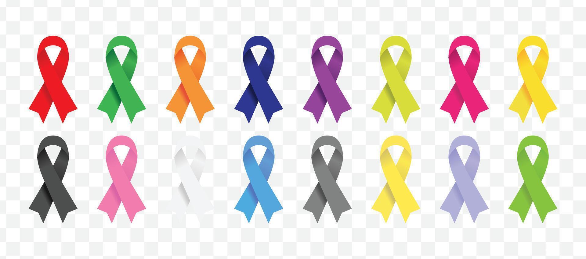 Colorful set of ribbons in various styles and shades vector