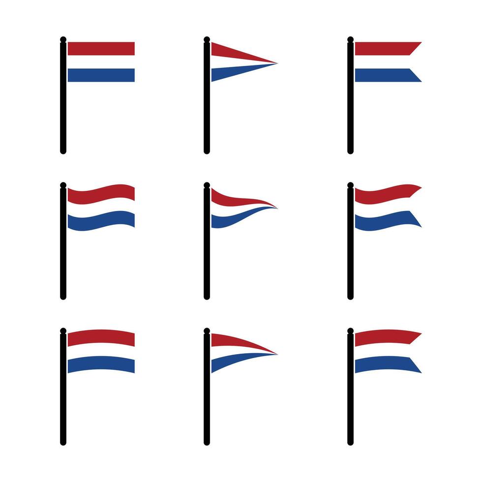 Netherlands Flag Icon Set Design vector