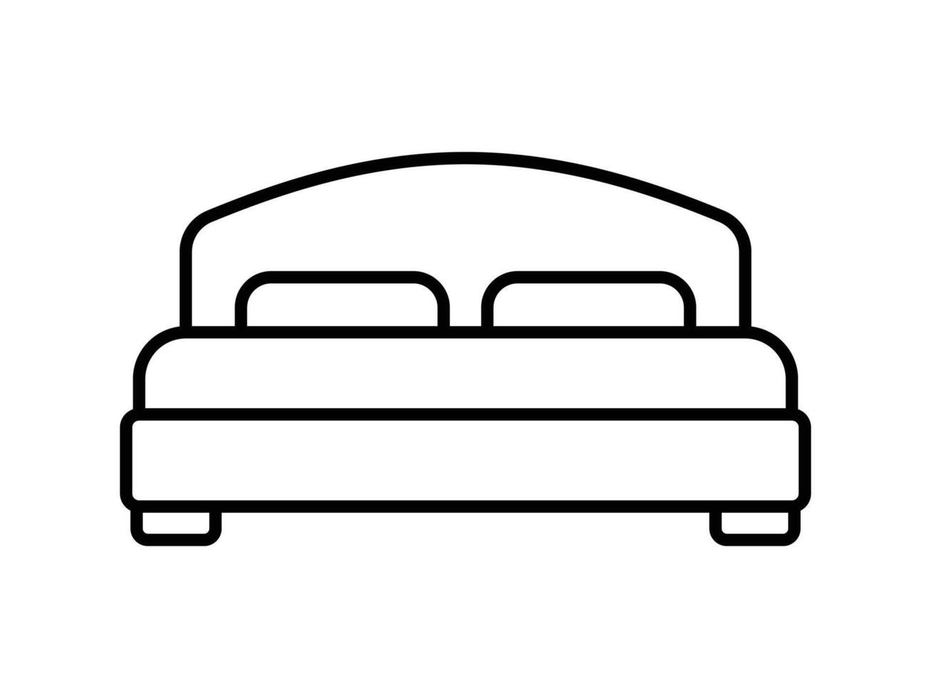 Double Bed Icon Flat Design Outline vector