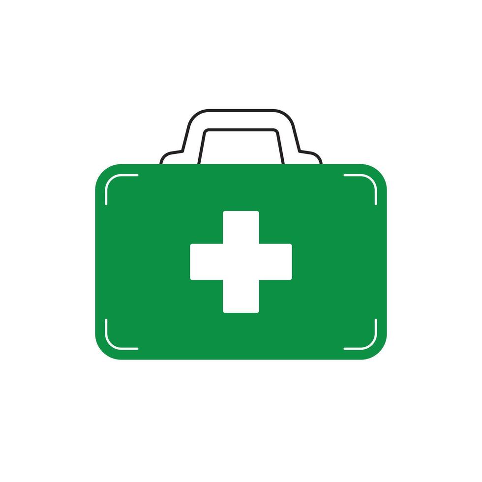 First aid kit icon, medical box design vector