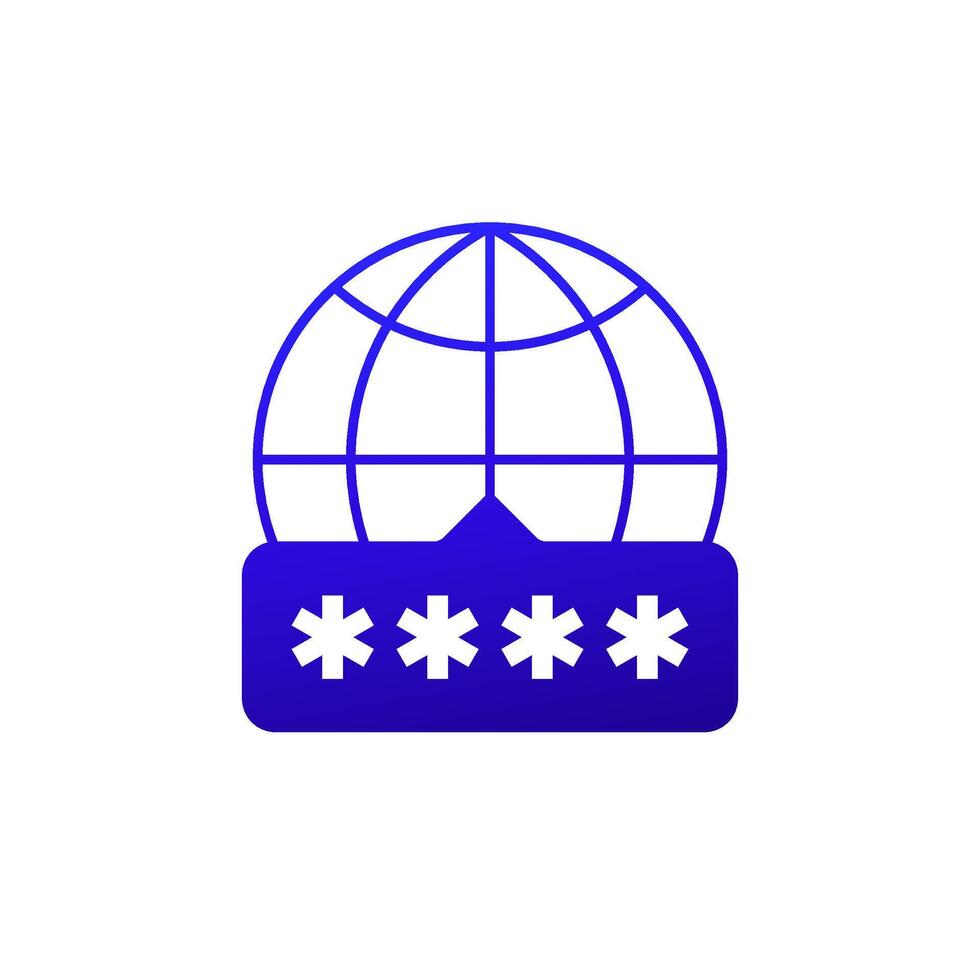 network password icon on white vector