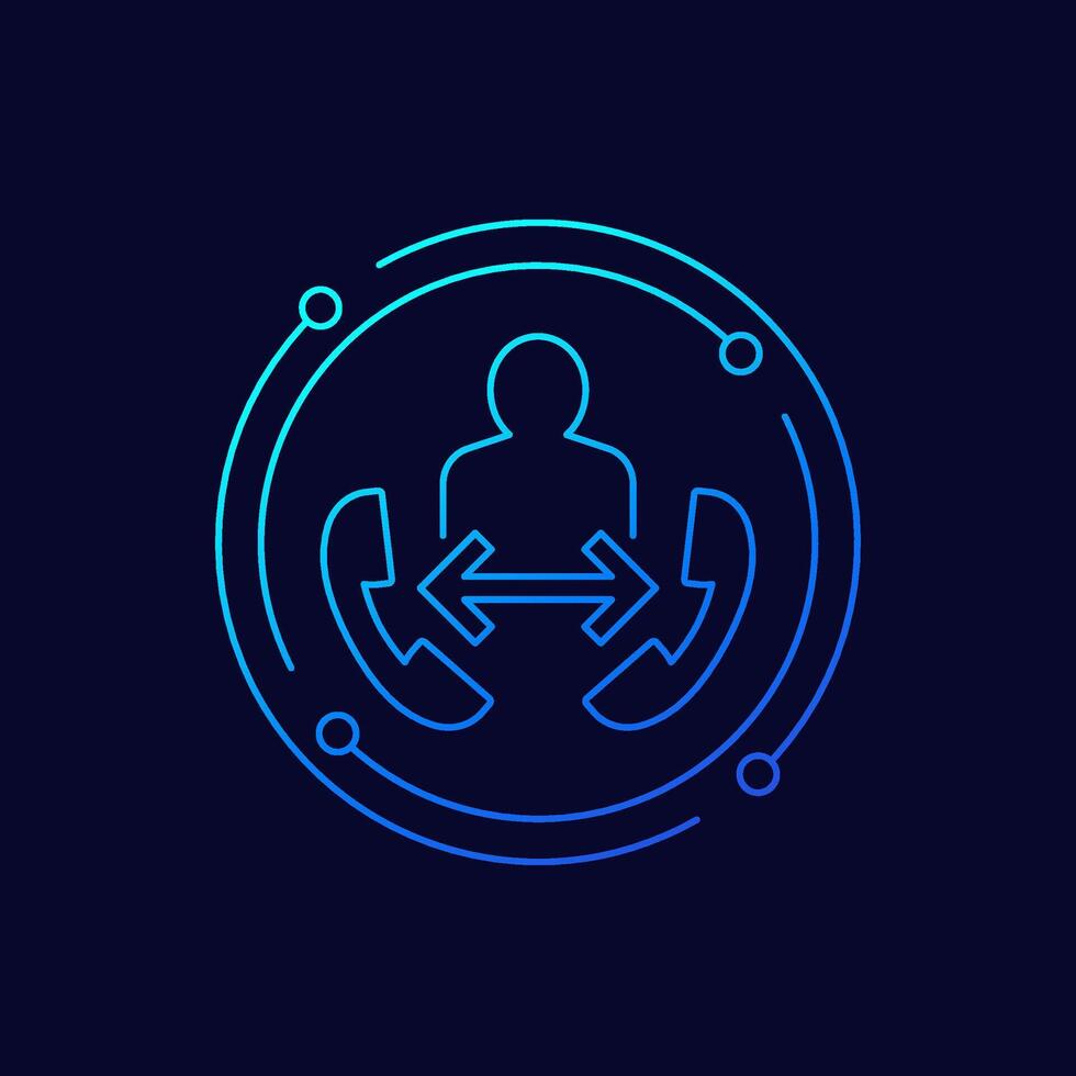 phone call icon, linear design vector