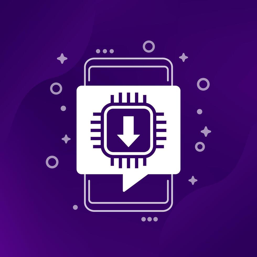 firmware update icon with phone vector